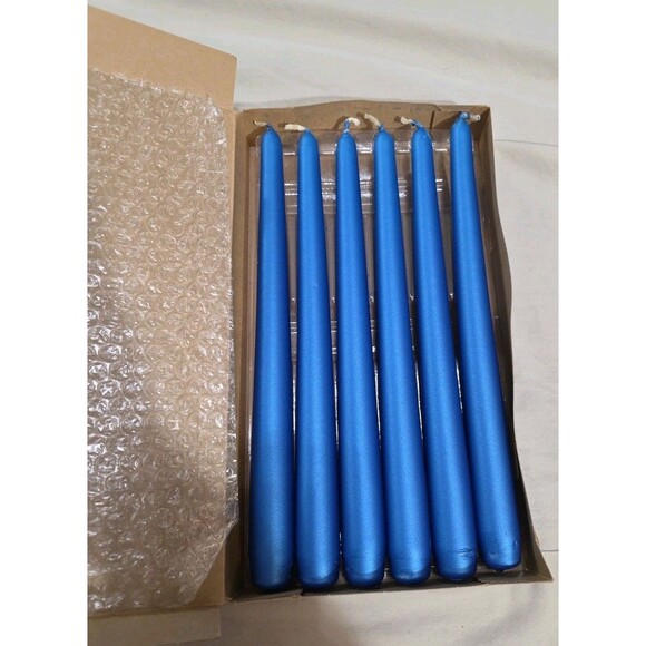 PartyLite Other - PartyLite 10" Metallic Blue Taper Candles Set of 6 Dinner Candl M1086 Unscented
